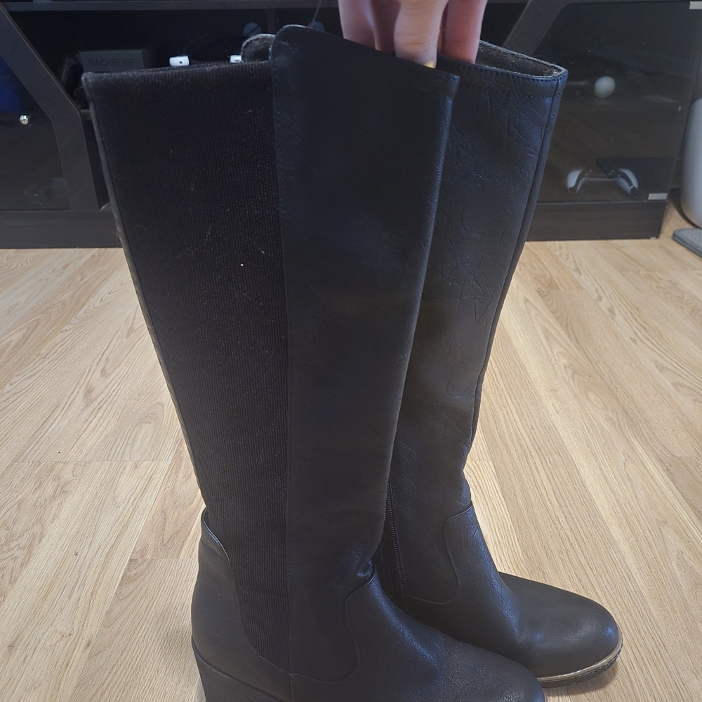 Dr. Scholl's Black Over the Knee Boots Sleek Silhouette